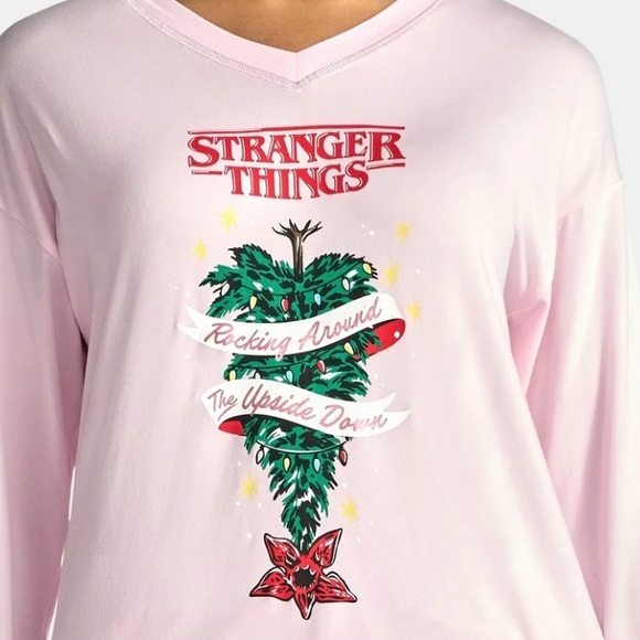 EUC Netflix Stranger Things Holiday Sleep Set, 3-piece Set, Size L (12-14) - Picture 2 of 3